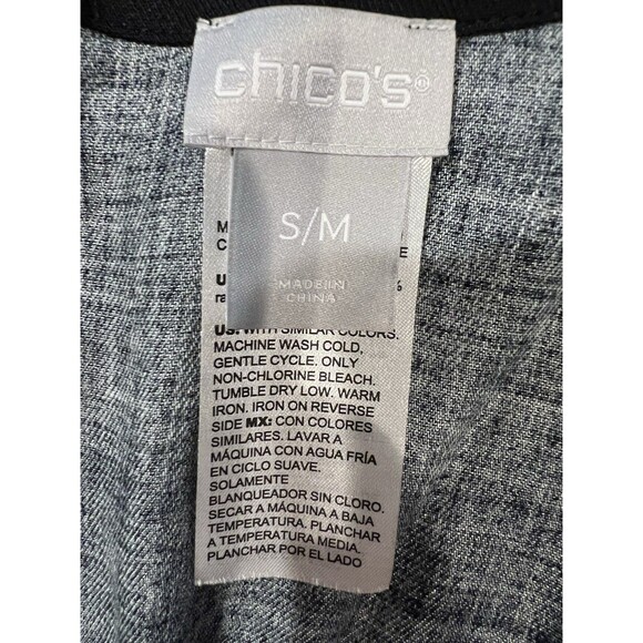 Chico's Chicos Rayon Black & White Geometric Mixed Print Kimono Size S/M - Picture 4 of 5